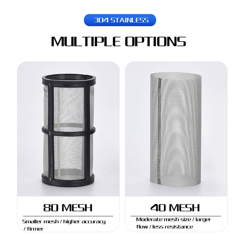 IMXMI Water Filter, 1/2''Twist-On Pipe Strainer, Nylon PA66 cover, PC bowl, 304 Stainless Screen (1/2''40 Mesh Female water filter) - Image 3
